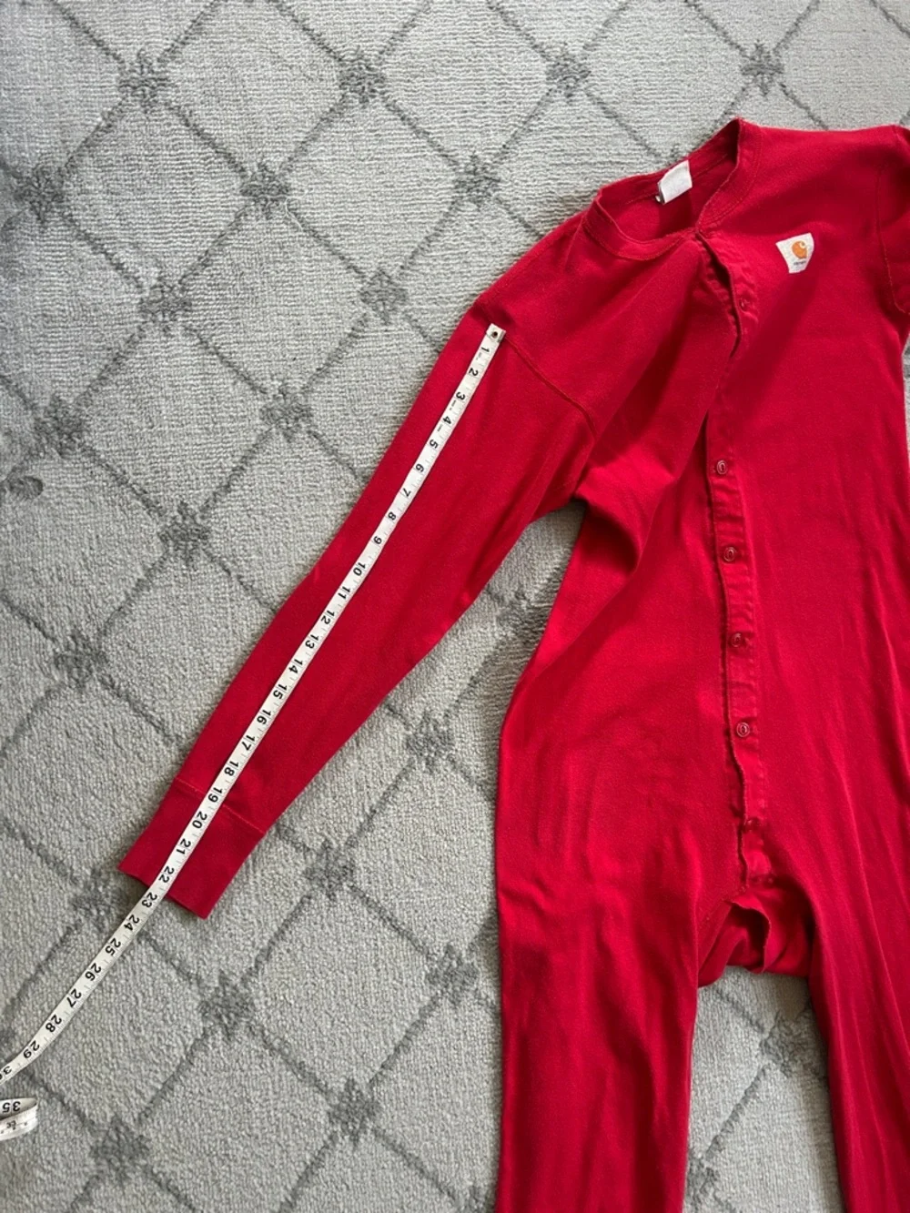 Carhartt Vintage Red Men's Button Front Union Suit Long John